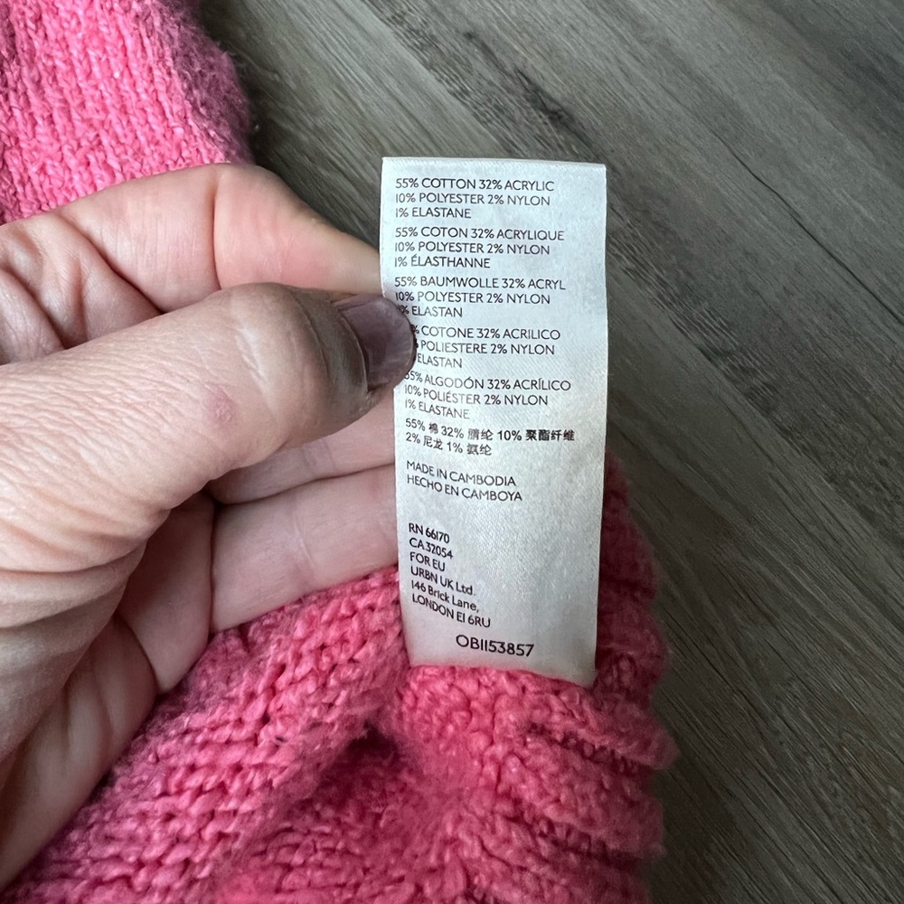 Free People Coral Pink V-Neck Oversized Sweater - Picture 10 of 13